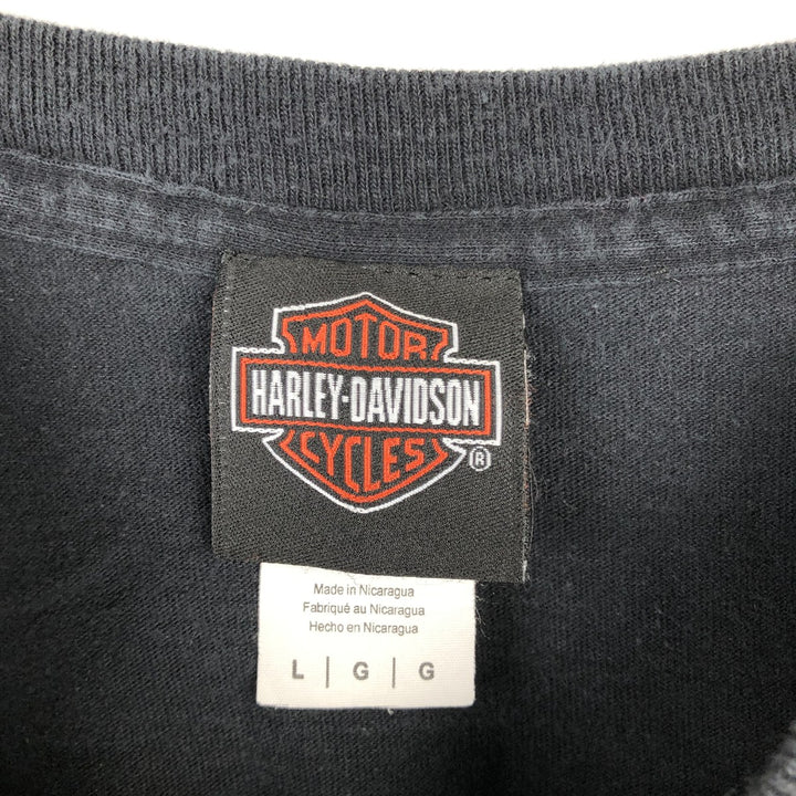 Harley-Davidson Motorcycle Bike T-shirt, Men's Size L cotton black type Vintage Second Hand