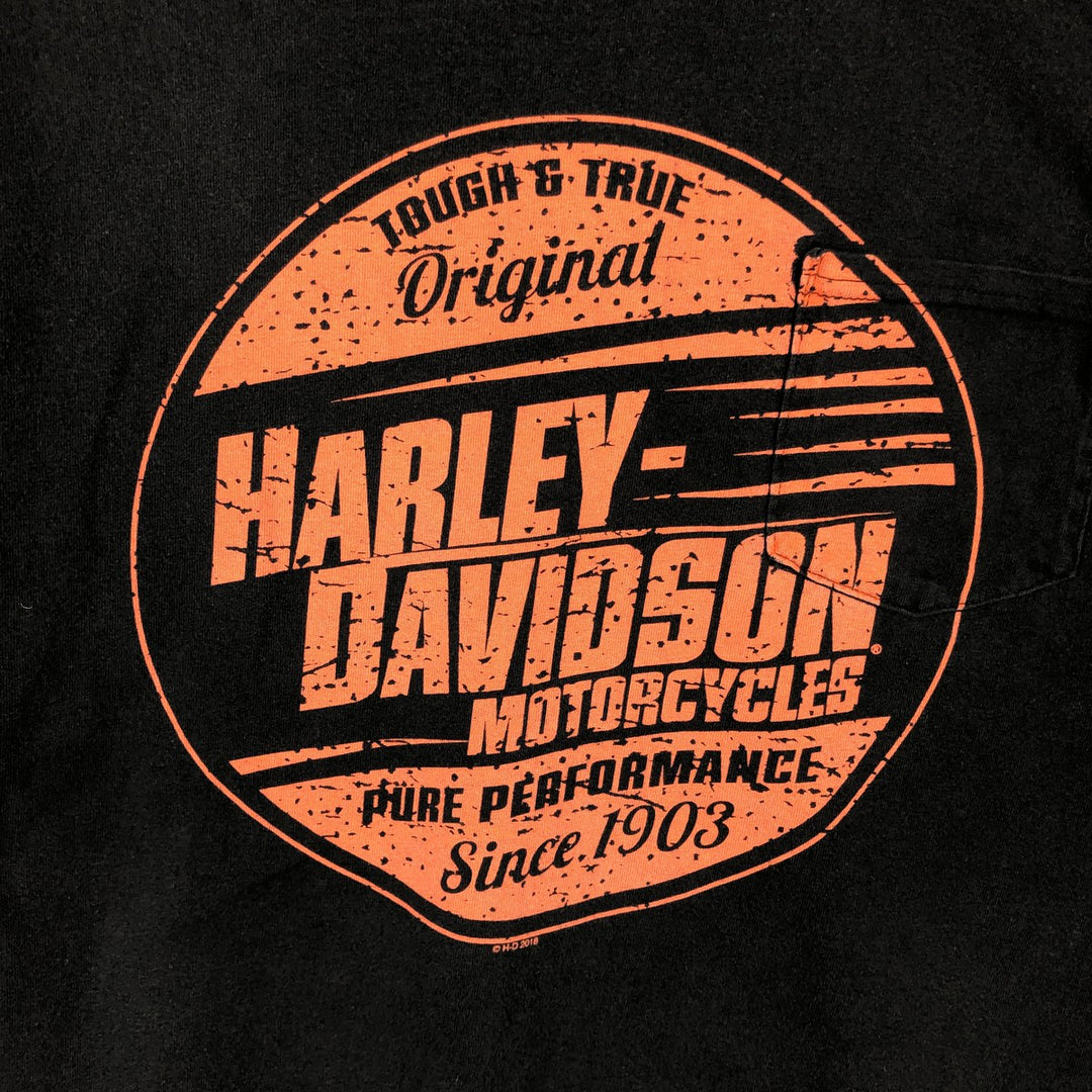 Harley-Davidson Motorcycle Bike T-shirt, Men's Size L cotton black type Vintage Second Hand