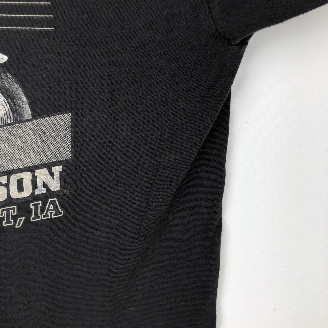 Harley-Davidson Motorcycle Bike T-shirt Made in USA Men's L size cotton black type Vintage Second Hand