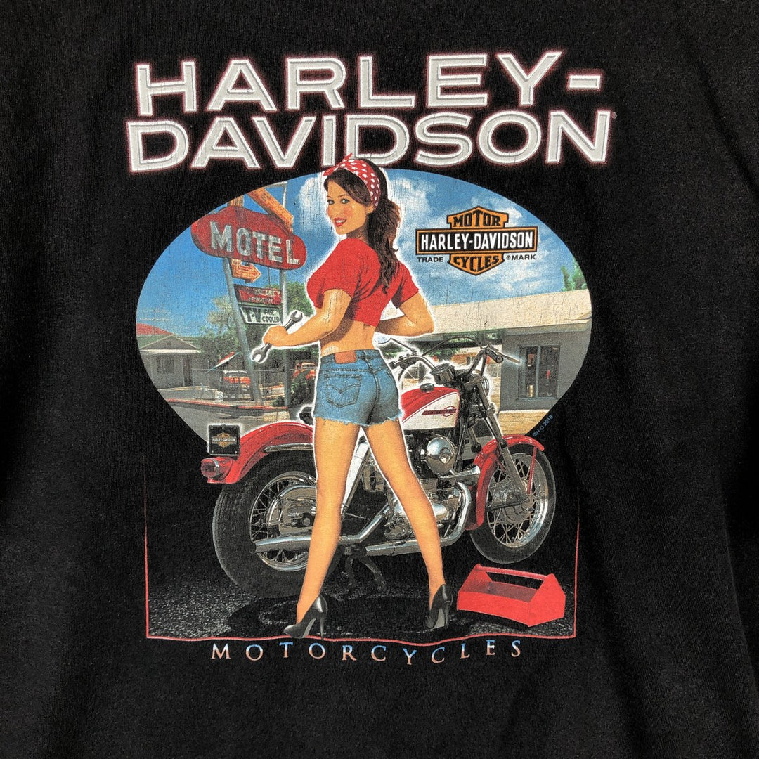 Harley-Davidson Pin-up Girl Motorcycle Bike T-shirt, Men's XL unclear black type Vintage Second Hand