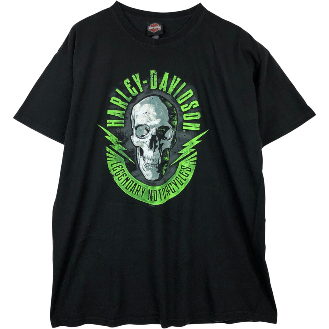 Harley-Davidson Skull Pattern Motorcycle Bike T-shirt Men's XL cotton black type Vintage Second Hand