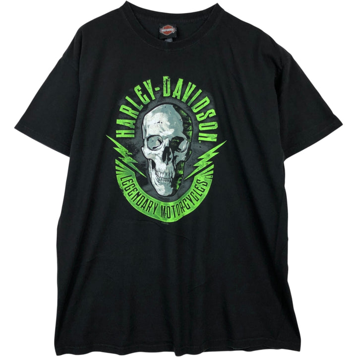 Harley-Davidson Skull Pattern Motorcycle Bike T-shirt Men's XL cotton black type Vintage Second Hand