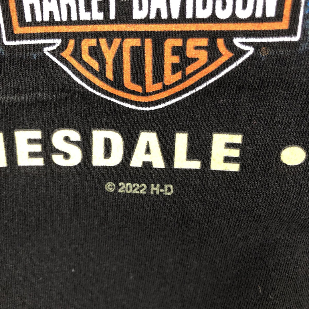 Harley-Davidson Skull Pattern Motorcycle Bike T-shirt Men's XL cotton black type Vintage Second Hand