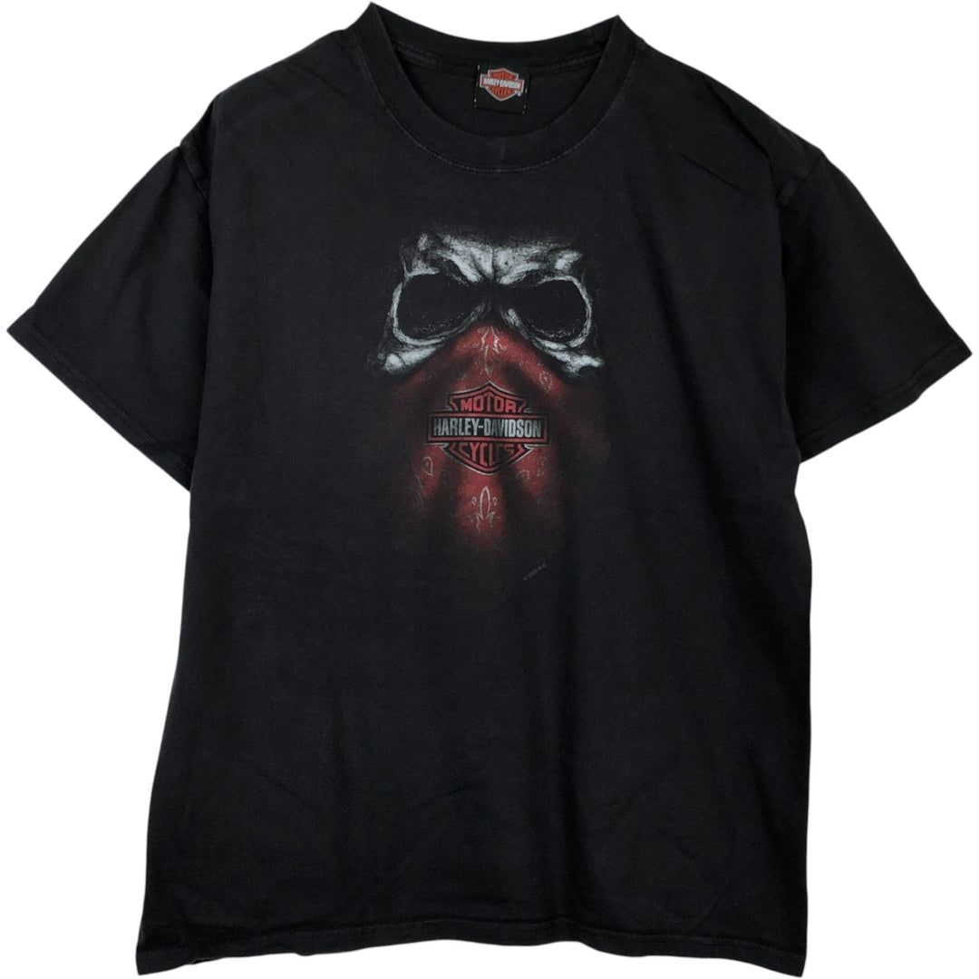 Harley-Davidson Skull Pattern Motorcycle Bike T-shirt Men's M size cotton black type Vintage Second Hand