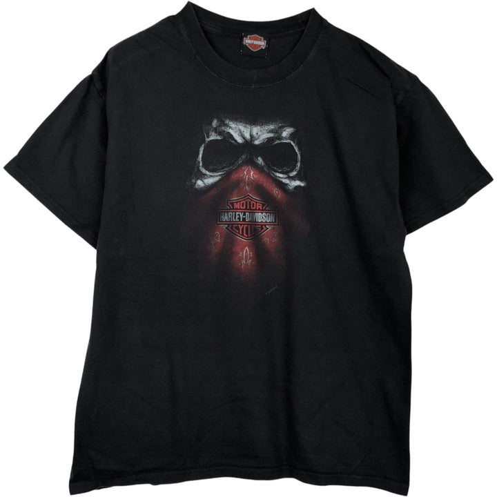 Harley-Davidson Skull Pattern Motorcycle Bike T-shirt Men's M size cotton black type Vintage Second Hand