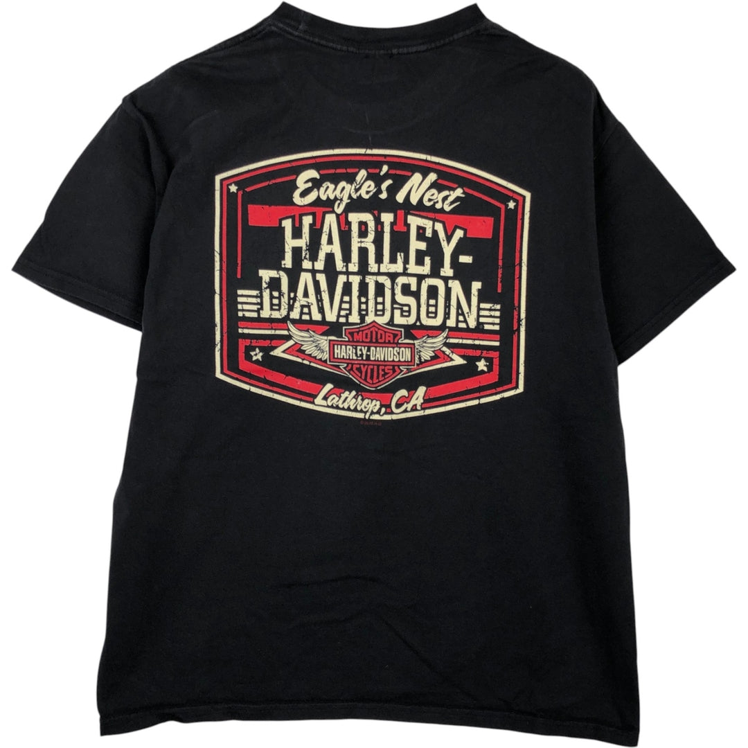 Harley-Davidson Skull Pattern Motorcycle Bike T-shirt Men's M size cotton black type Vintage Second Hand