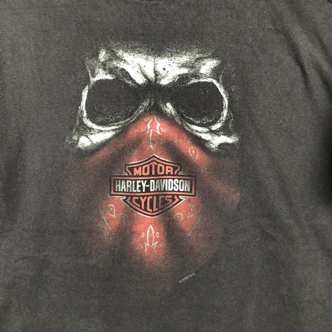Harley-Davidson Skull Pattern Motorcycle Bike T-shirt Men's M size cotton black type Vintage Second Hand