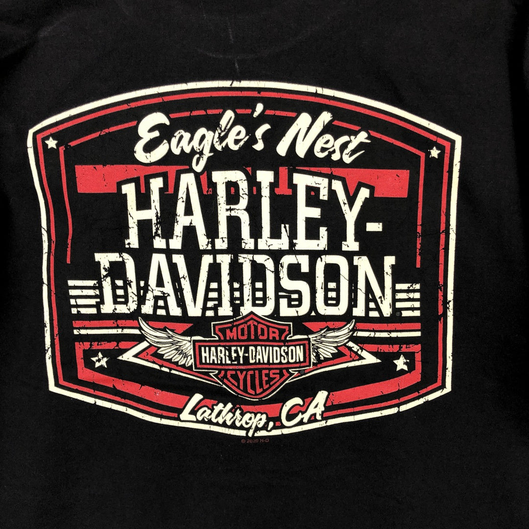Harley-Davidson Skull Pattern Motorcycle Bike T-shirt Men's M size cotton black type Vintage Second Hand