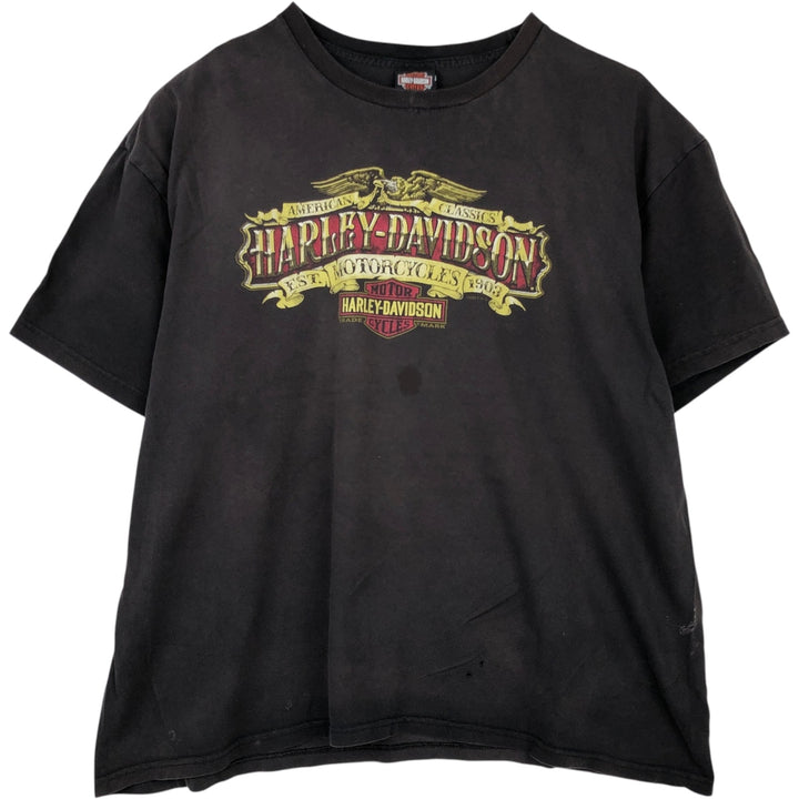 Harley-Davidson Eagle Pattern Motorcycle Bike T-shirt Men's XXL unclear black type Vintage Second Hand
