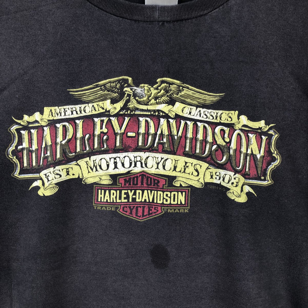 Harley-Davidson Eagle Pattern Motorcycle Bike T-shirt Men's XXL unclear black type Vintage Second Hand