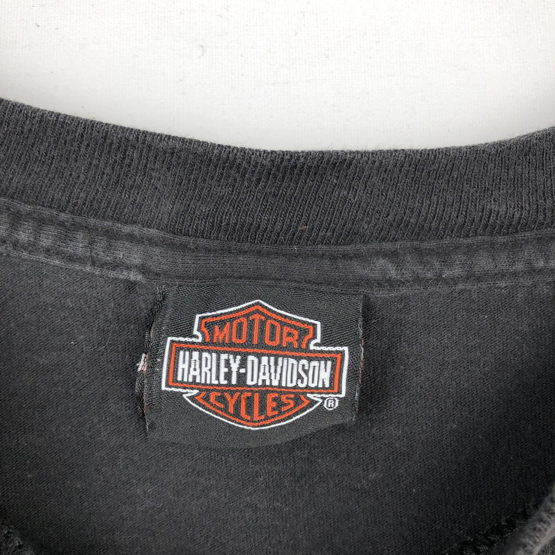 Harley-Davidson Dog Pattern Motorcycle Bike T-Shirt Men's XXL cotton black type Vintage Second Hand