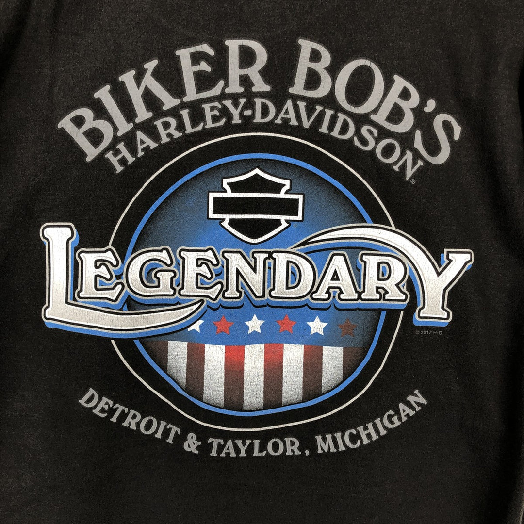 Harley-Davidson Dog Pattern Motorcycle Bike T-Shirt Men's XXL cotton black type Vintage Second Hand