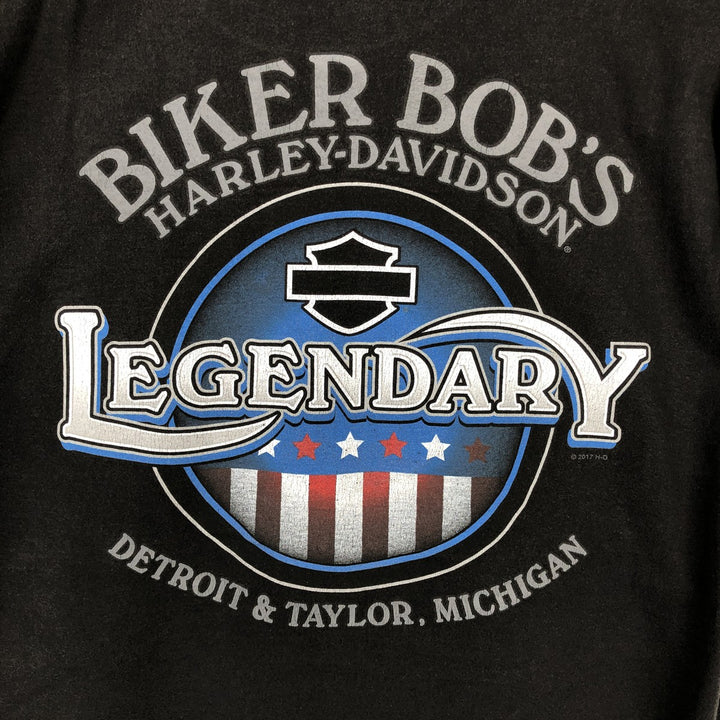 Harley-Davidson Dog Pattern Motorcycle Bike T-Shirt Men's XXL cotton black type Vintage Second Hand