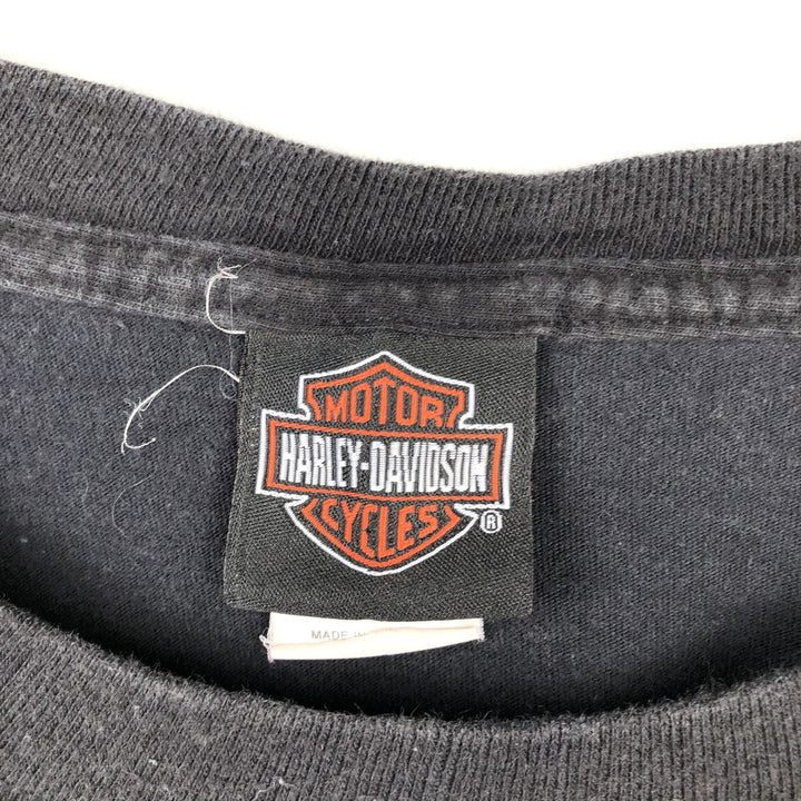 Harley-Davidson Bear Pattern Motorcycle T-Shirt, Men's Size XL (approx.) cotton black type Vintage Second Hand