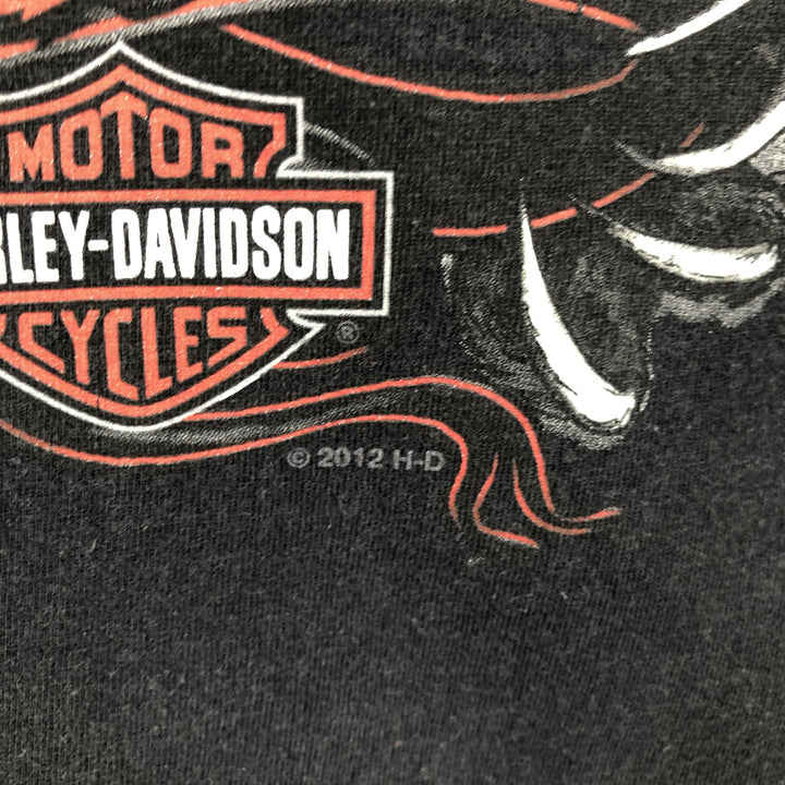 Harley-Davidson Bear Pattern Motorcycle T-Shirt, Men's Size XL (approx.) cotton black type Vintage Second Hand