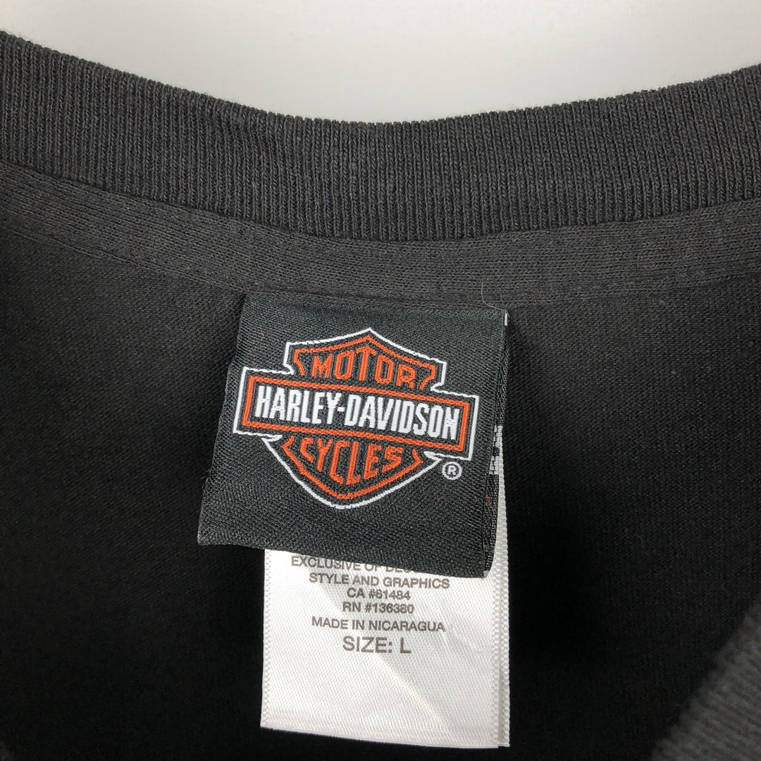 Harley-Davidson Motorcycle Bike T-shirt, Men's Size L cotton black type Vintage Second Hand