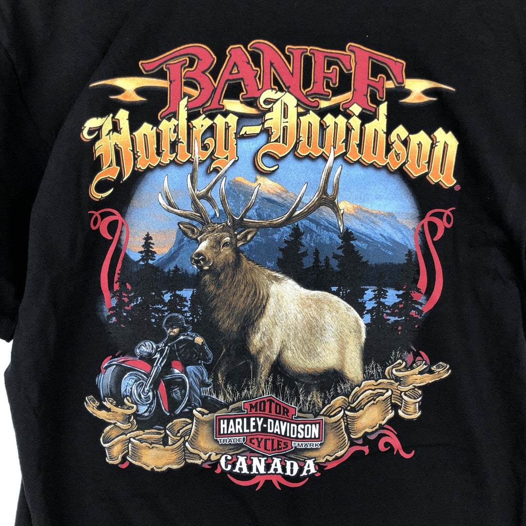 Harley-Davidson Motorcycle Bike T-shirt, Men's Size L cotton black type Vintage Second Hand