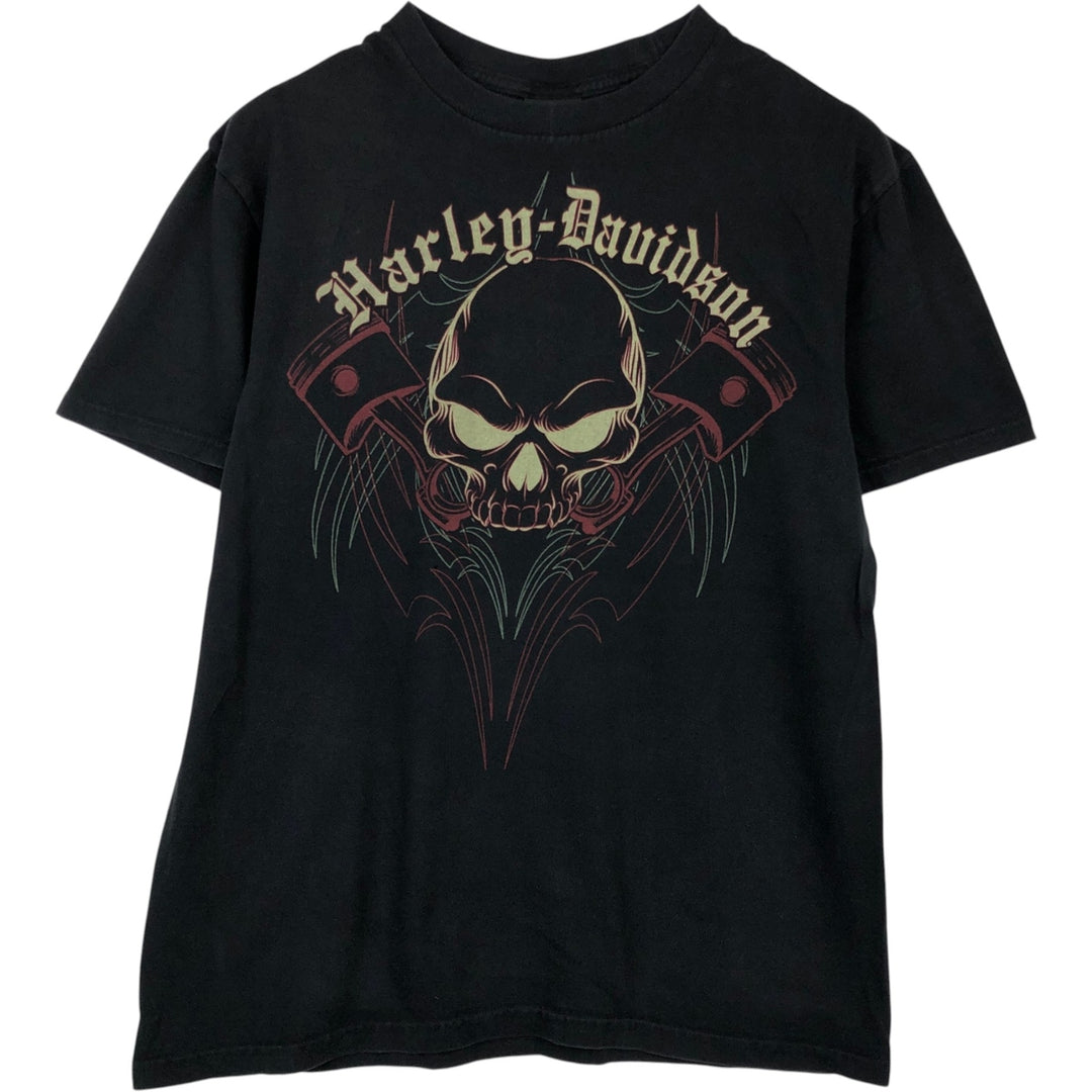 Harley-Davidson Skull Pattern Motorcycle Bike T-shirt Men's L size cotton black type Vintage Second Hand