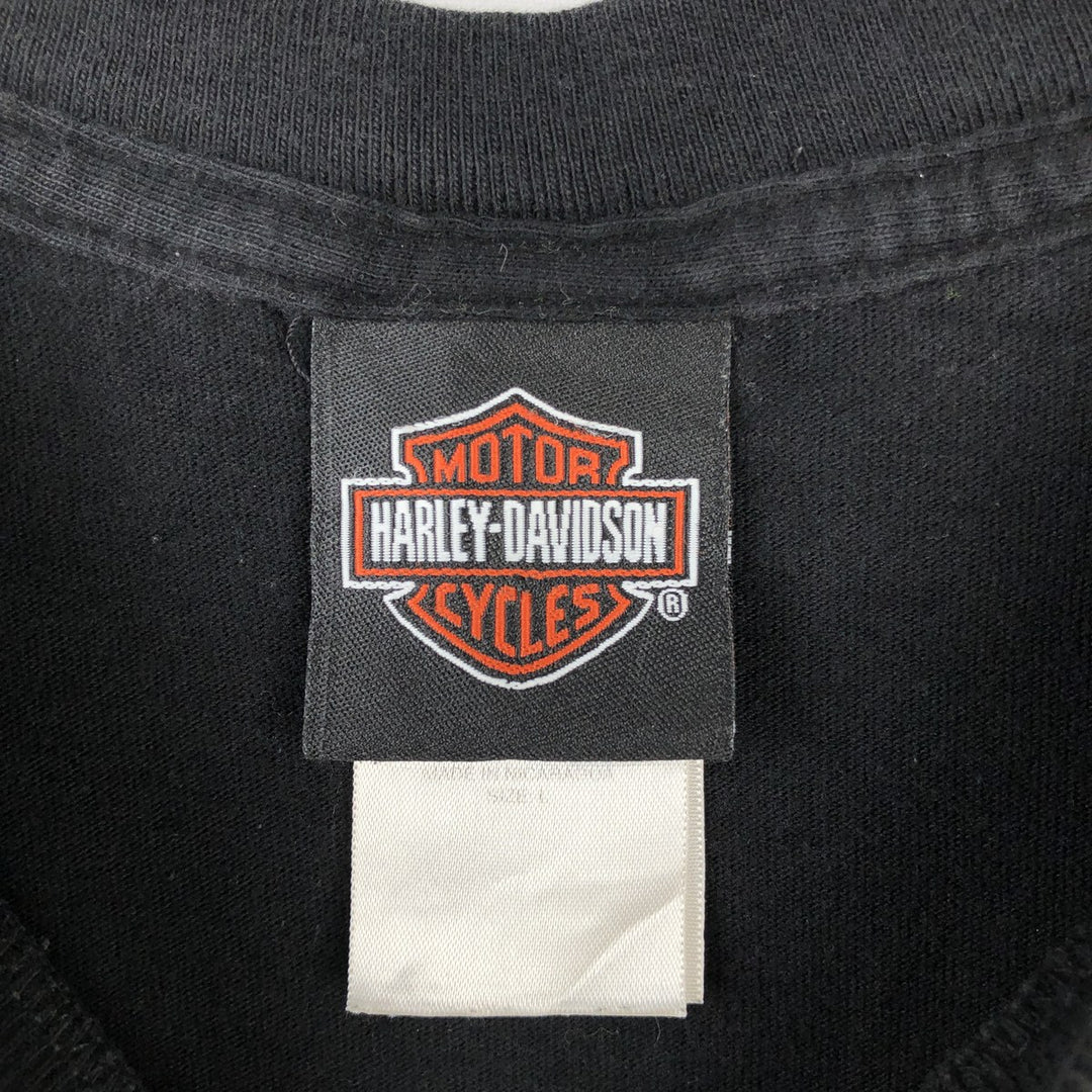 Harley-Davidson Skull Pattern Motorcycle Bike T-shirt Men's L size cotton black type Vintage Second Hand