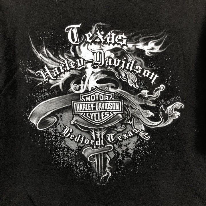 Harley-Davidson Skull Pattern Motorcycle Bike T-shirt Men's L size cotton black type Vintage Second Hand