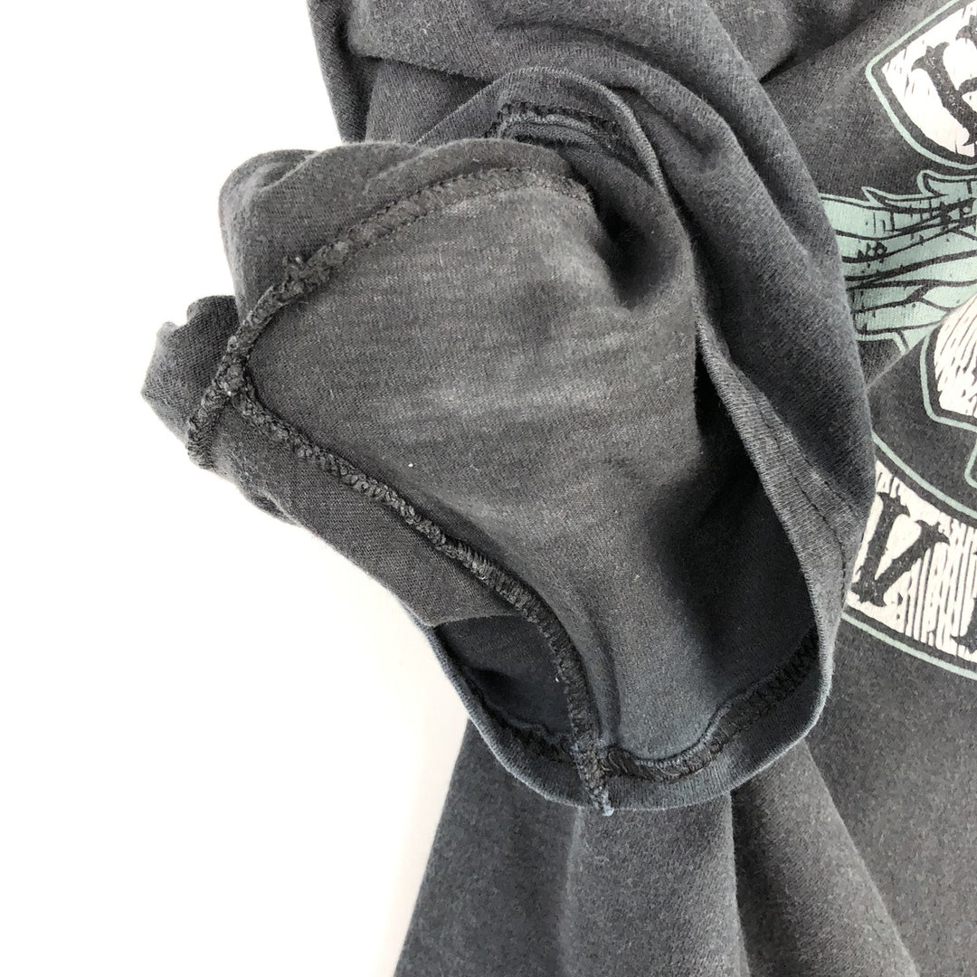 Harley-Davidson Skull Pattern Skull Wing Motorcycle Bike T-shirt Men's L size cotton black type Vintage Second Hand