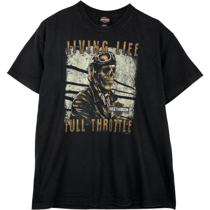 Harley-Davidson Skull Pattern Motorcycle Bike T-shirt Men's XL cotton black type Vintage Second Hand