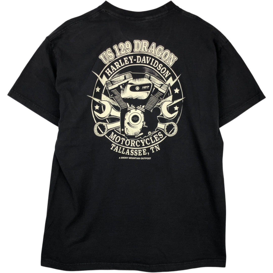 Harley-Davidson Skull Pattern Motorcycle Bike T-shirt Men's XL cotton black type Vintage Second Hand