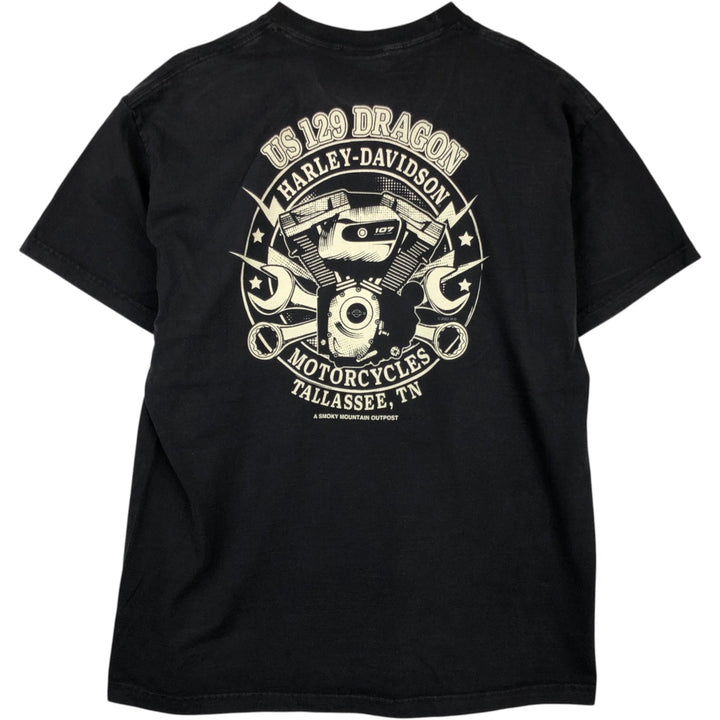 Harley-Davidson Skull Pattern Motorcycle Bike T-shirt Men's XL cotton black type Vintage Second Hand