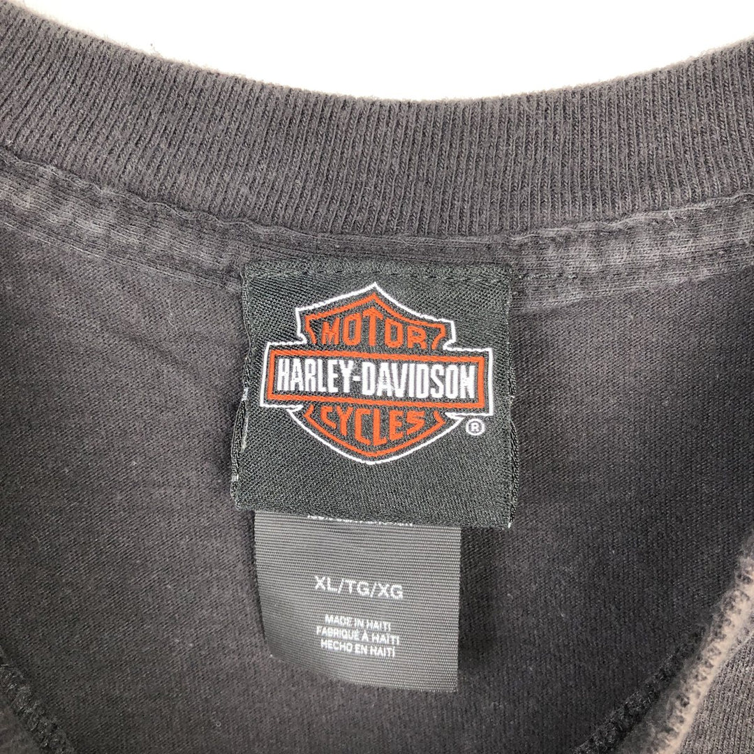 Harley-Davidson Skull Pattern Motorcycle Bike T-shirt Men's XL cotton black type Vintage Second Hand