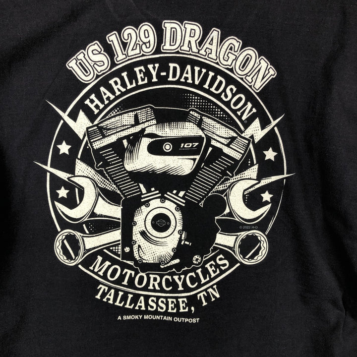 Harley-Davidson Skull Pattern Motorcycle Bike T-shirt Men's XL cotton black type Vintage Second Hand