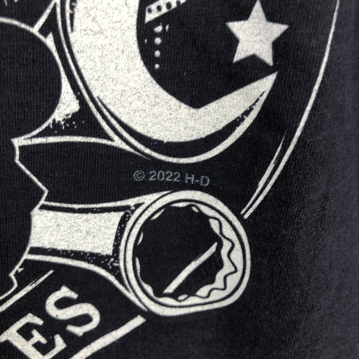 Harley-Davidson Skull Pattern Motorcycle Bike T-shirt Men's XL cotton black type Vintage Second Hand