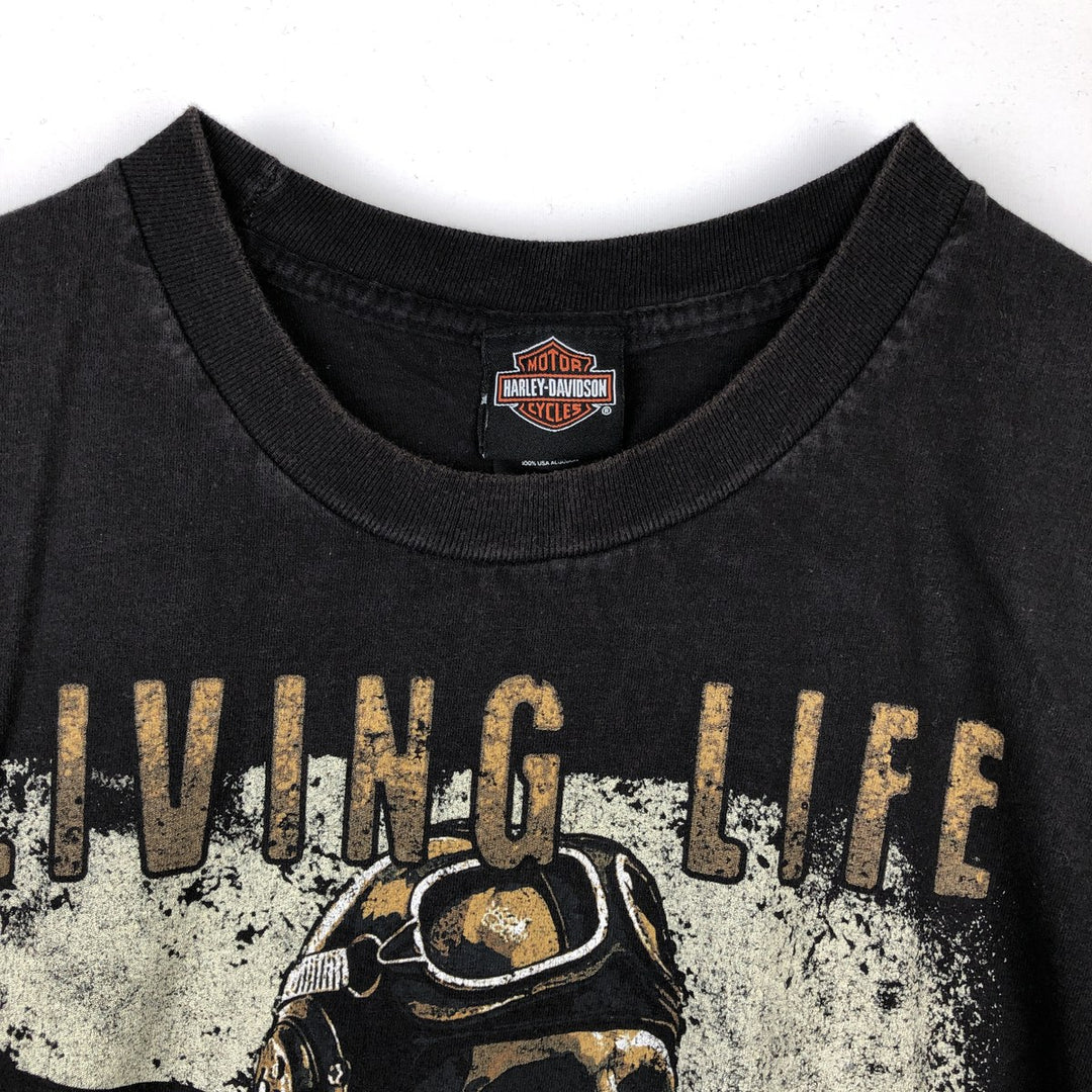 Harley-Davidson Skull Pattern Motorcycle Bike T-shirt Men's XL cotton black type Vintage Second Hand