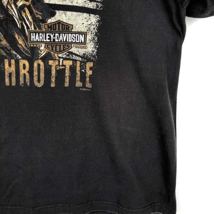 Harley-Davidson Skull Pattern Motorcycle Bike T-shirt Men's XL cotton black type Vintage Second Hand