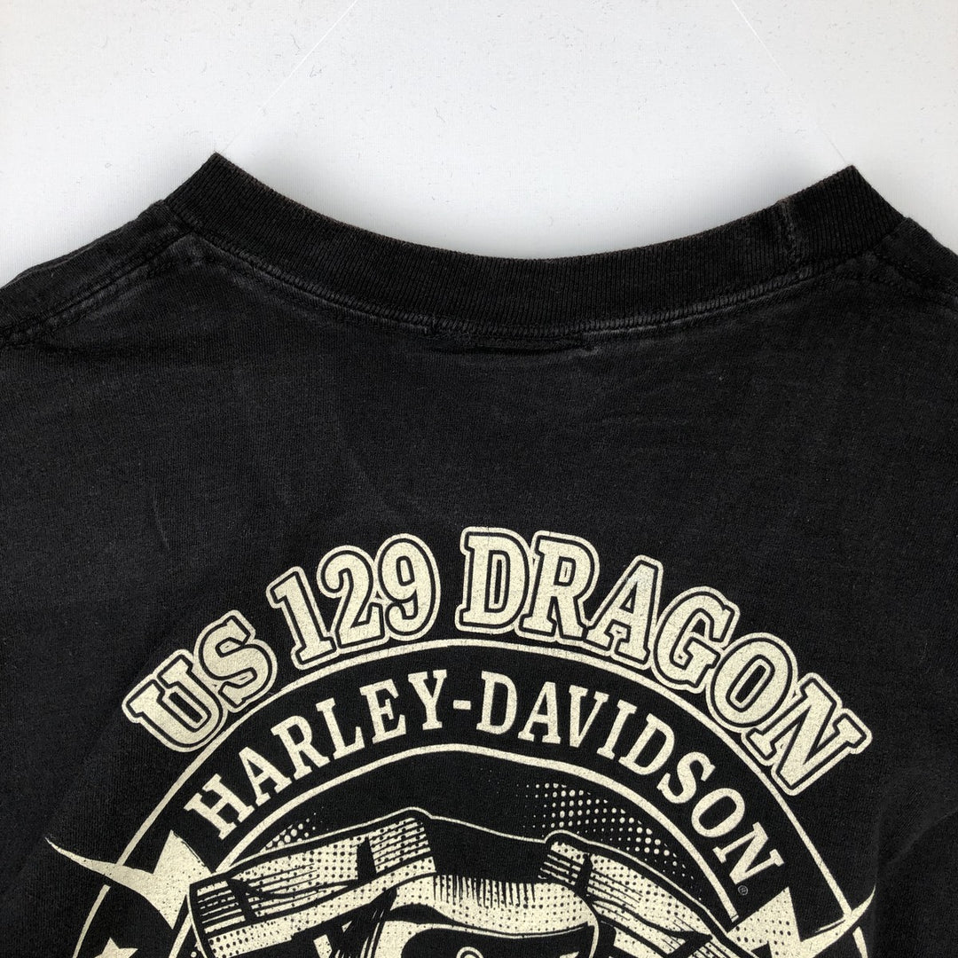 Harley-Davidson Skull Pattern Motorcycle Bike T-shirt Men's XL cotton black type Vintage Second Hand