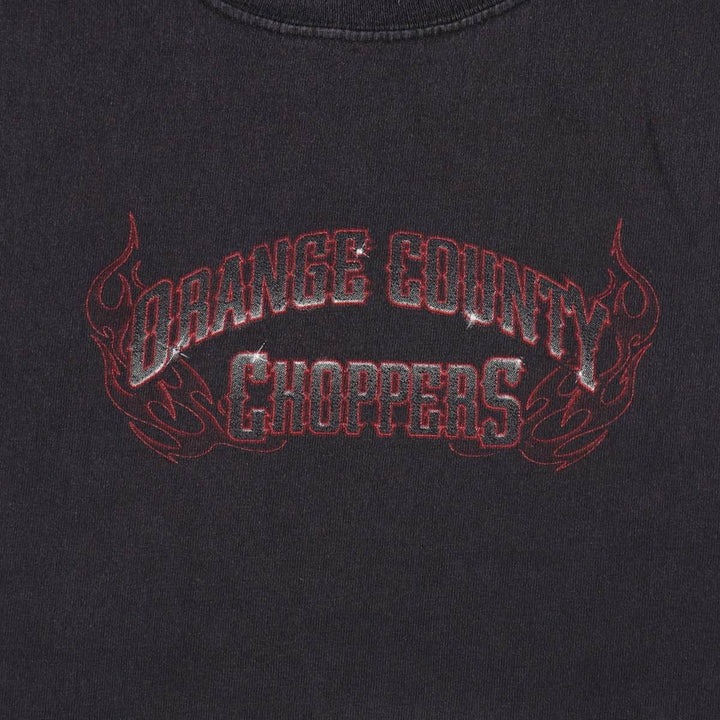 Orange County Choppers Fire Pattern Motorcycle Bike T-Shirt, Men's Size L (approx.) cotton black type Vintage Second Hand