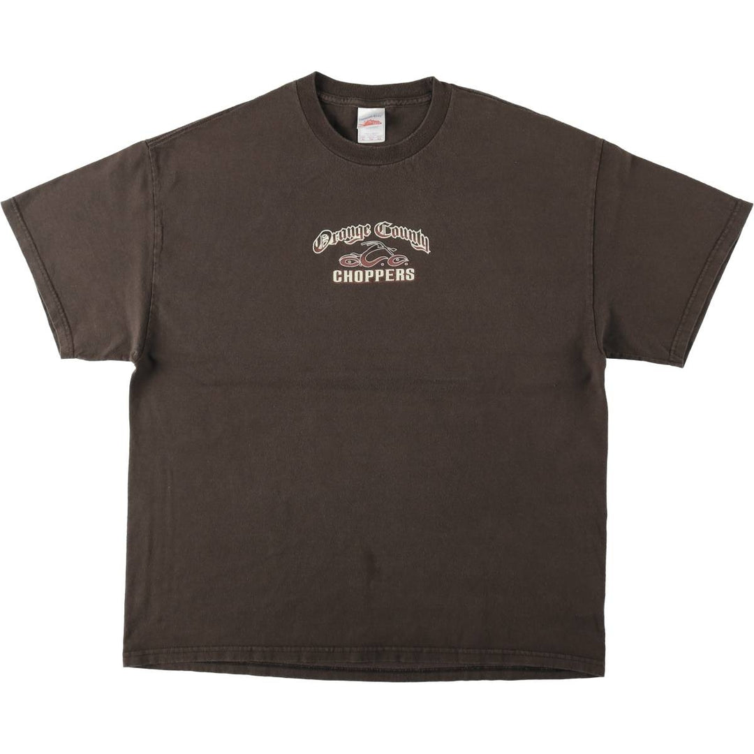 2000'S TENNESSEE RIVER Orange County Choppers Motorcycle T-shirt, Men's XL equivalent. cotton brown type Vintage Second Hand