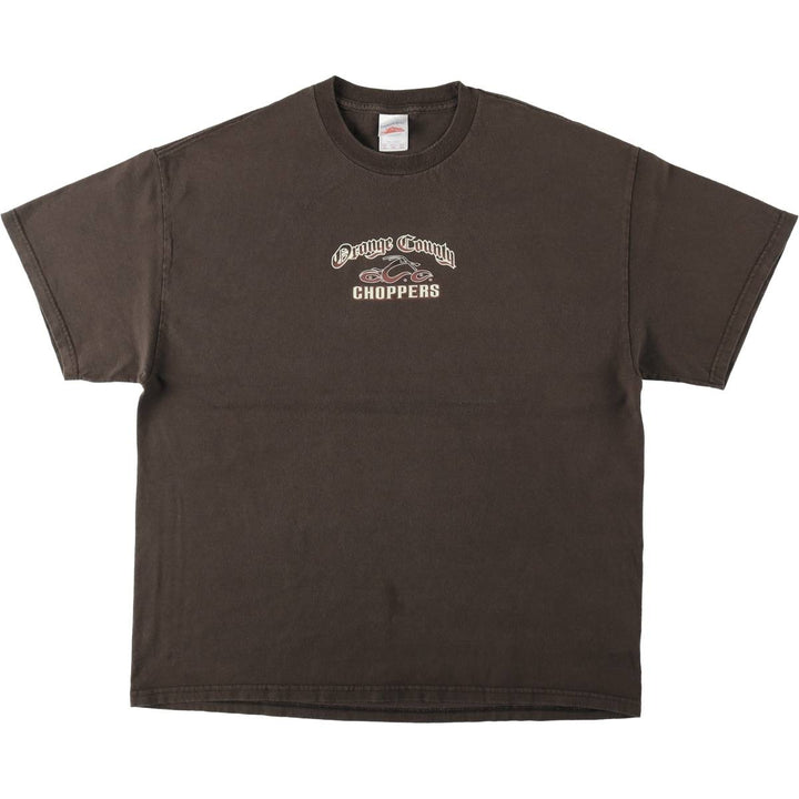 2000'S TENNESSEE RIVER Orange County Choppers Motorcycle T-shirt, Men's XL equivalent. cotton brown type Vintage Second Hand