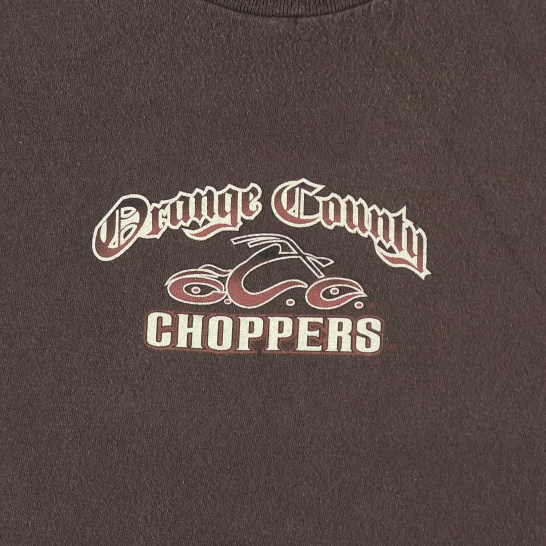 2000'S TENNESSEE RIVER Orange County Choppers Motorcycle T-shirt, Men's XL equivalent. cotton brown type Vintage Second Hand