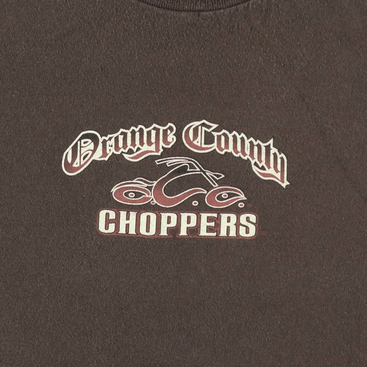 2000'S TENNESSEE RIVER Orange County Choppers Motorcycle T-shirt, Men's XL equivalent. cotton brown type Vintage Second Hand