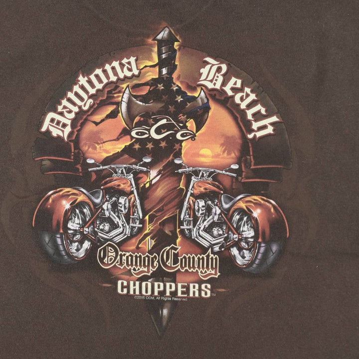 2000'S TENNESSEE RIVER Orange County Choppers Motorcycle T-shirt, Men's XL equivalent. cotton brown type Vintage Second Hand