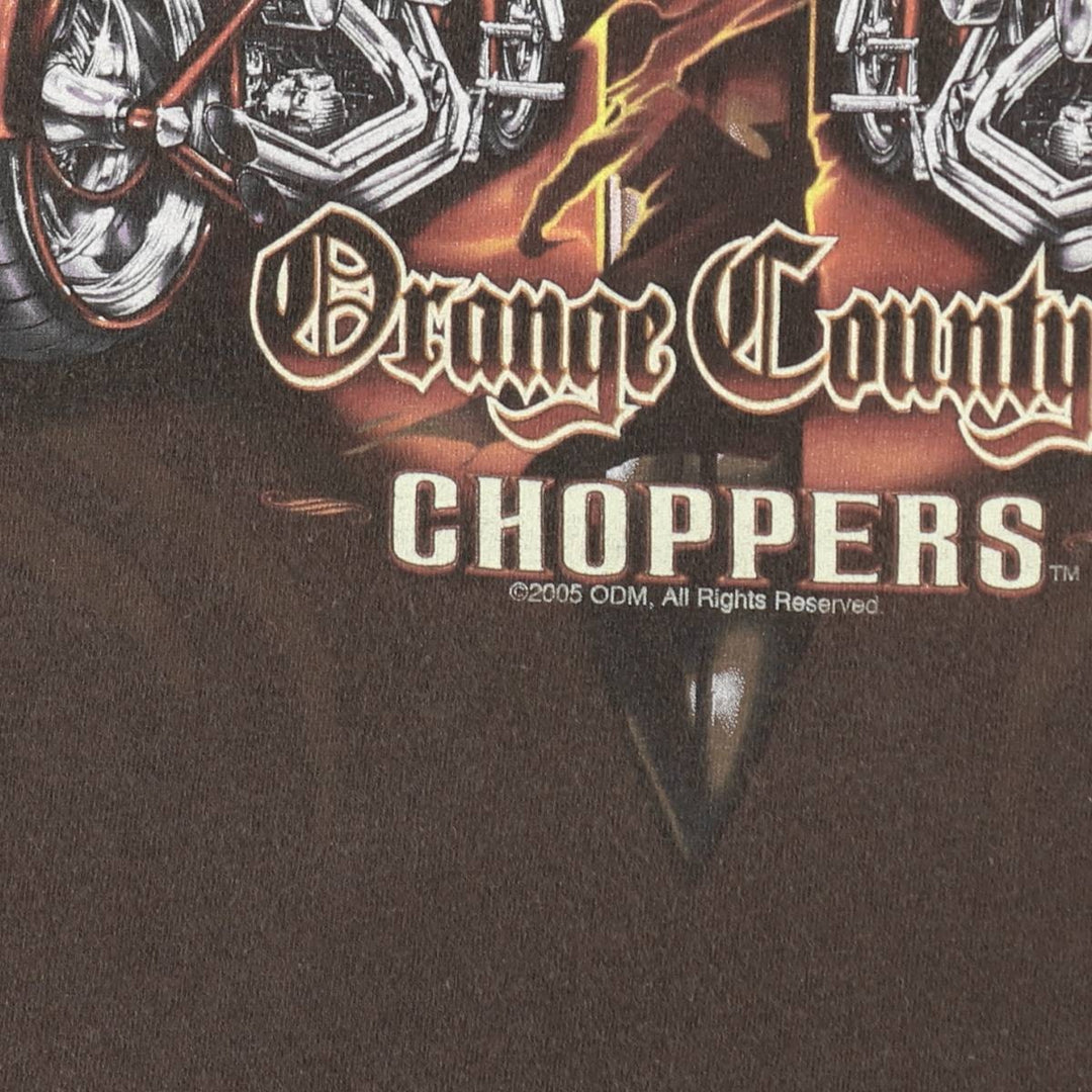 2000'S TENNESSEE RIVER Orange County Choppers Motorcycle T-shirt, Men's XL equivalent. cotton brown type Vintage Second Hand