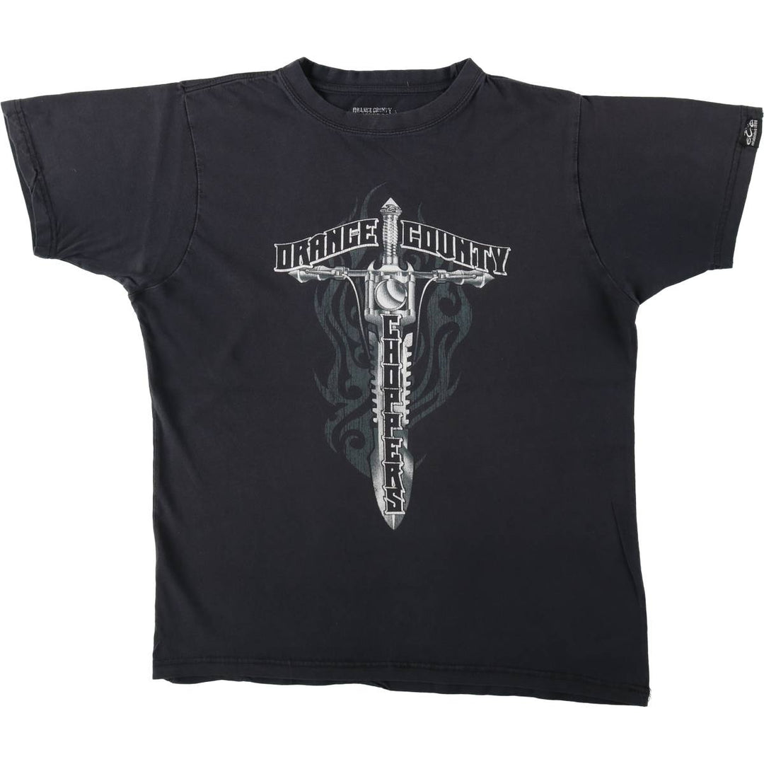 ORANGE COUNTY CHOPPERS Motorcycle T-shirt, Men's Size L (approx.) unclear black type Vintage Second Hand