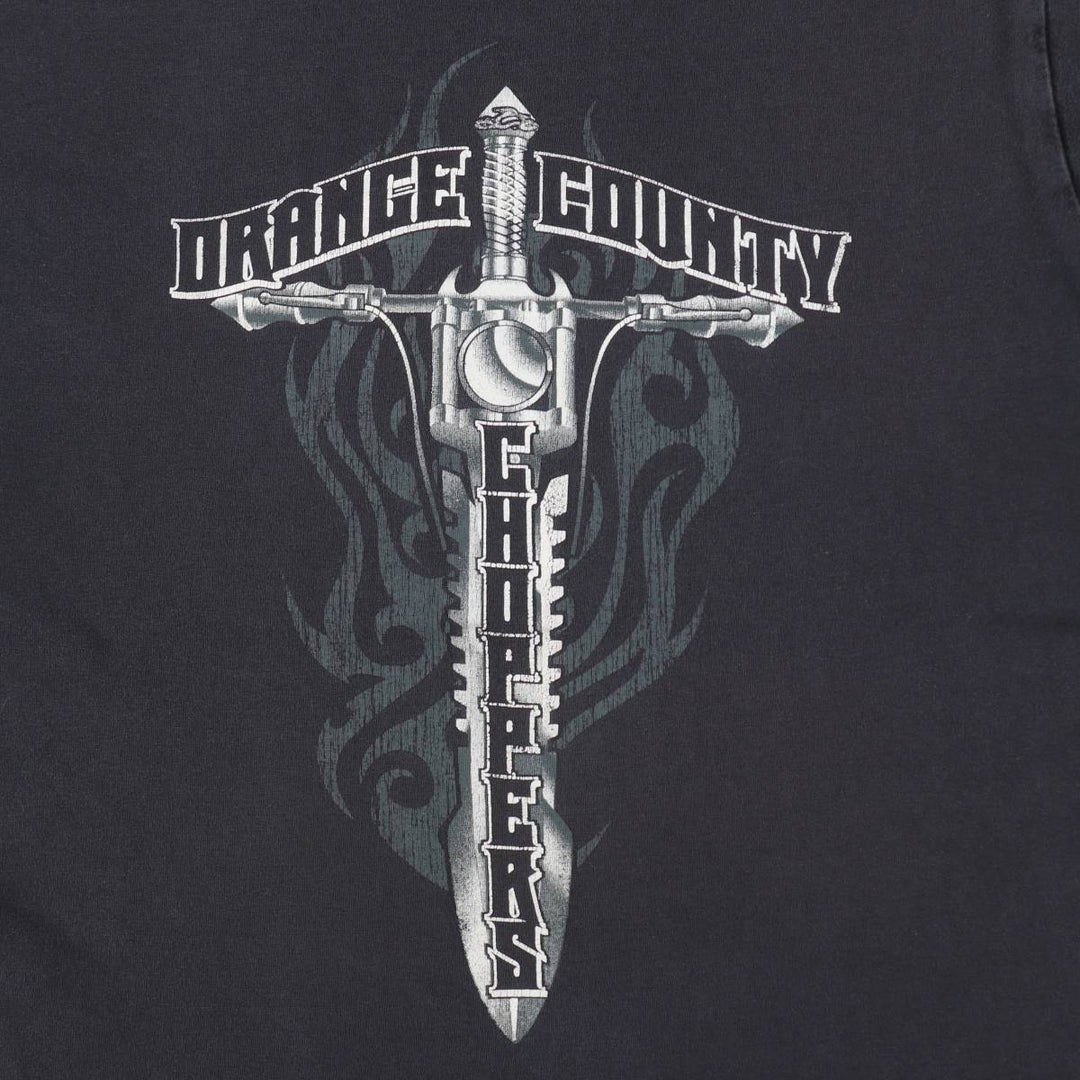 ORANGE COUNTY CHOPPERS Motorcycle T-shirt, Men's Size L (approx.) unclear black type Vintage Second Hand