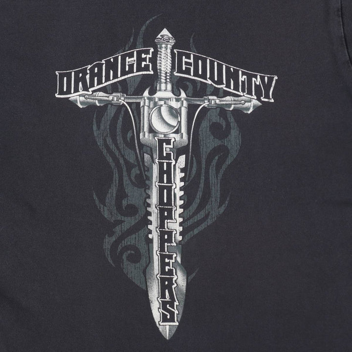 ORANGE COUNTY CHOPPERS Motorcycle T-shirt, Men's Size L (approx.) unclear black type Vintage Second Hand