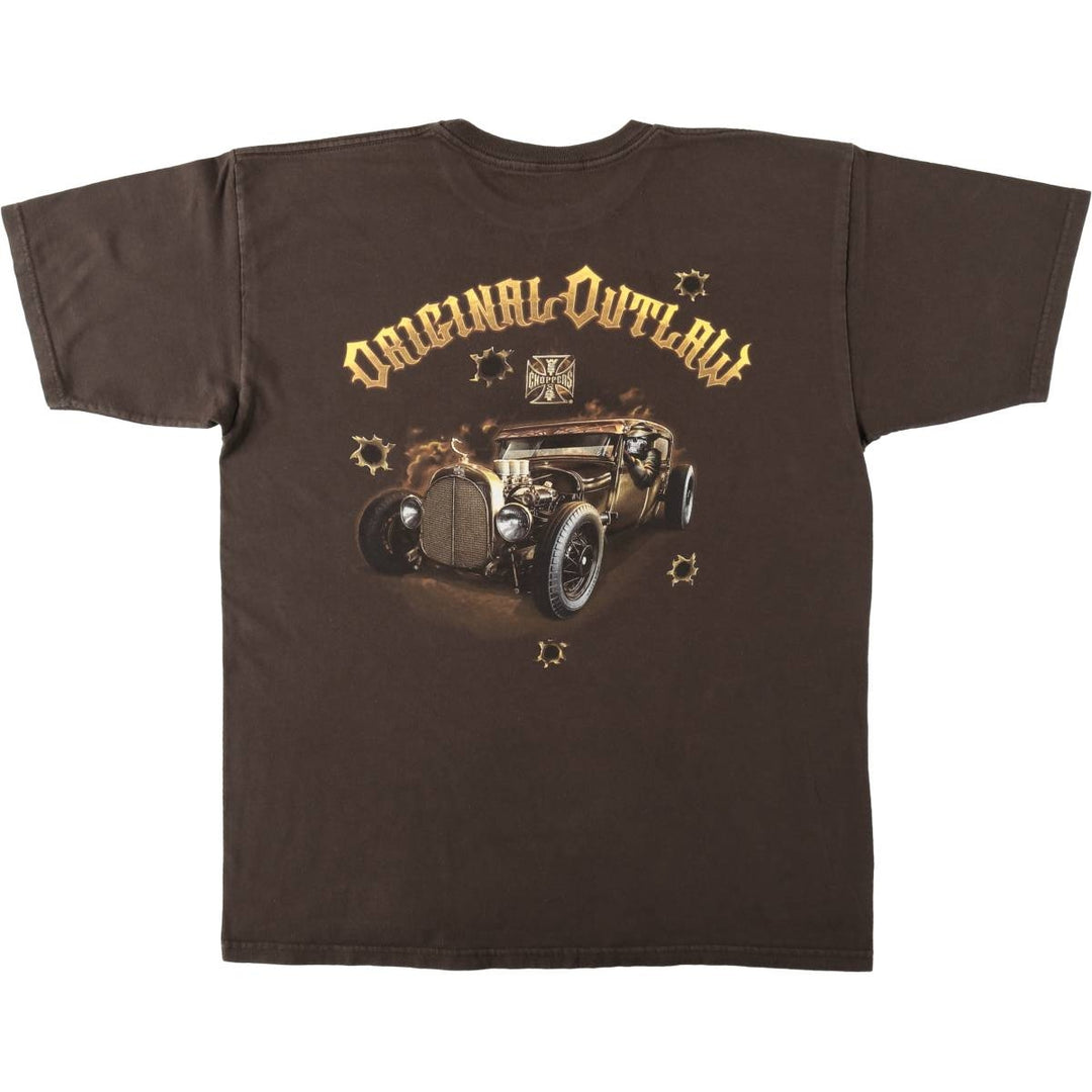 West Coast Choppers Motorcycle T-shirt, Men's Size L (approx.) cotton brown type Vintage Second Hand