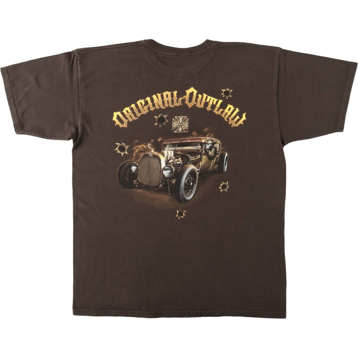 West Coast Choppers Motorcycle T-shirt, Men's Size L (approx.) cotton brown type Vintage Second Hand