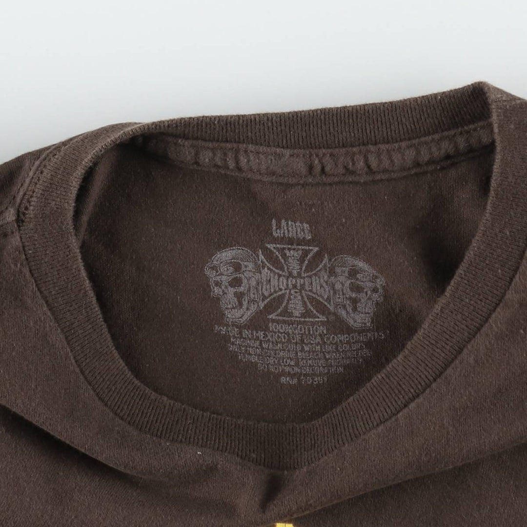 West Coast Choppers Motorcycle T-shirt, Men's Size L (approx.) cotton brown type Vintage Second Hand