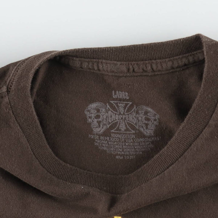 West Coast Choppers Motorcycle T-shirt, Men's Size L (approx.) cotton brown type Vintage Second Hand