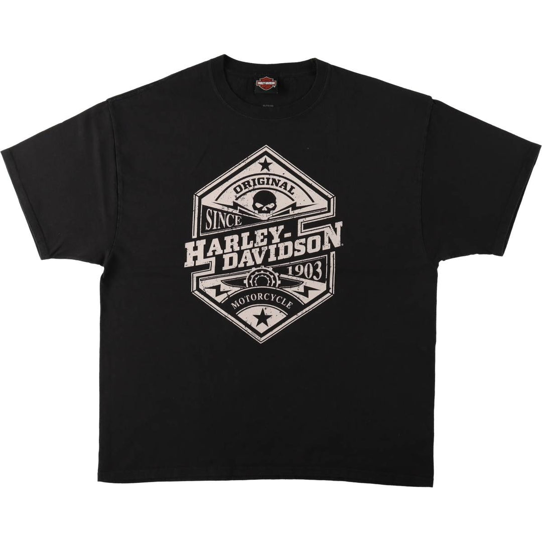 Harley-Davidson Skull Pattern Motorcycle Bike T-shirt Men's XL cotton black type Vintage Second Hand