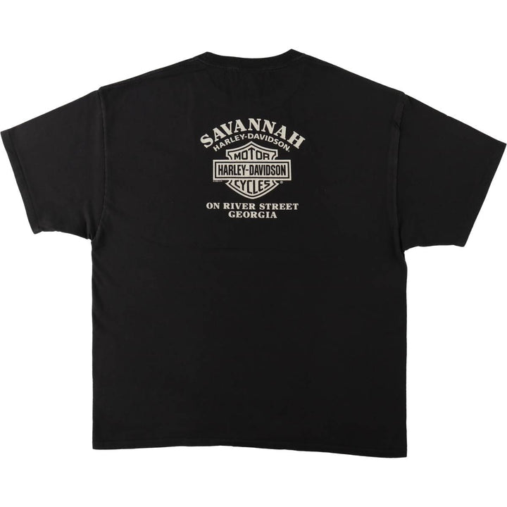 Harley-Davidson Skull Pattern Motorcycle Bike T-shirt Men's XL cotton black type Vintage Second Hand